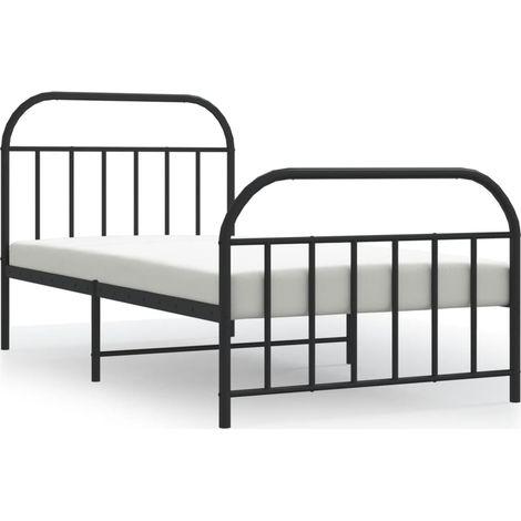 Maison Exclusive - Cadre de lit métal sans matelas avec pied de lit noir 107x203cm (1/5)