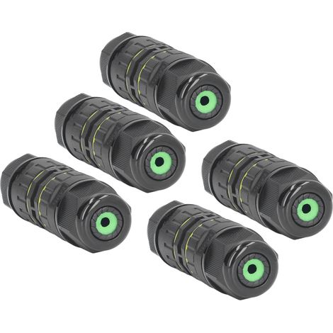 Boîte de jonction de jardin 5PCS avec éclairage LED M25, connecteur à 3 conducteurs, étanche IP68, diamètre 9-12 mm (1/5)