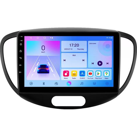 Radio para coche, soporte multimedia, sistema de navegación, compatible con el estéreo Hyundai i10 2007-2013, T2CP (4 núcleos 2G 32G) (1/2)
