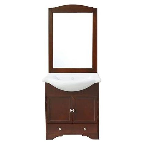 MOBILE BAGNO MONIQUE CON LAVELLO INTEGRATO E SPECCHIO 75 Misura: cm 75