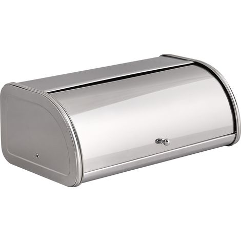 Panera de metal de acero inoxidable con tapa enrollable 45 x 26 x 17 cm plateado Delectation (1/5)