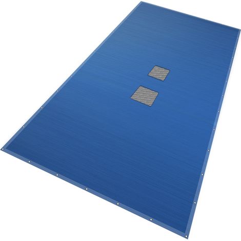 Vounot – Bâche de piscine 6x12m – Double épaisseur PE 160g/m² – Œillets aluminium – Filets d'écoulement – Couverture étanche bleue