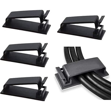 câble organisateur, câble Clips pour TV, PC, Laptop, Ethernet câble, bureau, Heim, Büro (noir), 50 pièces Stark (1/5)