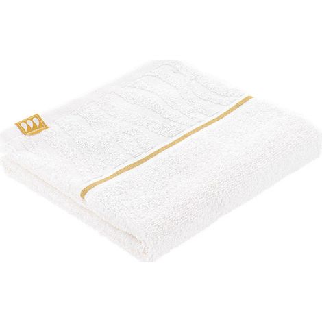Toalla de baño 50 x 90 cm 100 % efecto cebra arusha - blanco - Tendance (1/4)