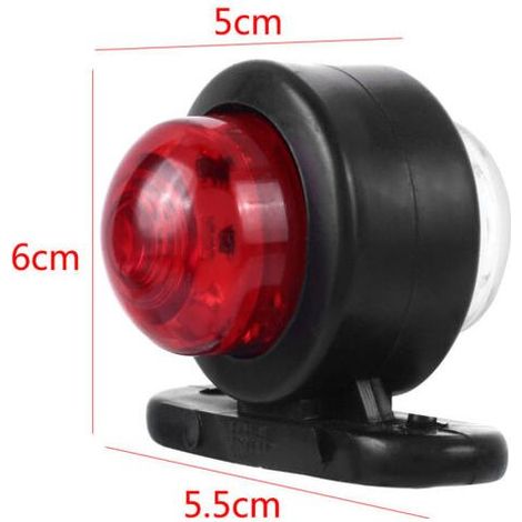AHLSEN 4Pcs Feux de Position Latéraux LED, Lampe Latérale de Remorque 12V 24V Double Face Blanc/Rouge Feux D'avertissement Indicateurs Feux de Dégagement pour Camion Van Bus RV Caravane.