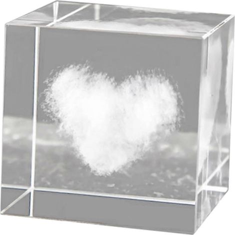 Presse-papiers 3D en cristal gravé, figurines, souvenirs, artisanat, décoration, ornements-Heart (1/5)