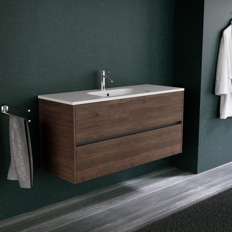 Inda - Meuble de salle de bain 2 tiroirs L.120 avec vasque mat / (1/5)