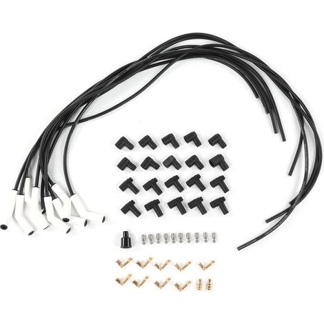 Câble Bougie 0.3in 180° avec Embout Céramique 9000C Fil d'Allumage Universel pour Tuning Auto (1/5)