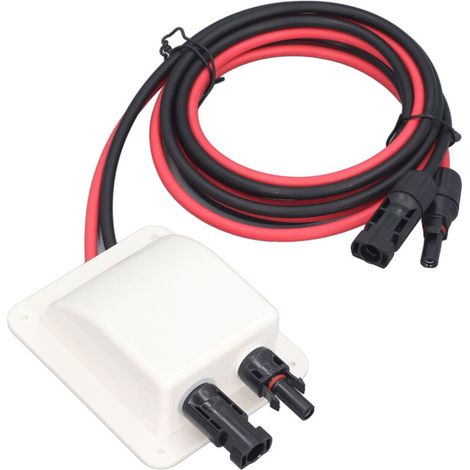 Waterproof Cable Pass-Through, Dual Entry Solar Cable Gland Box, Simplified Waterproof Junction Box 2M 10 AWG for RV, Boat, Yacht, Construction