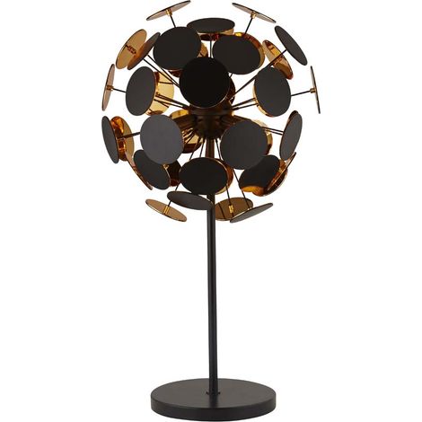 Tischlampe Tischleuchte Designleuchte schwarz gold Wohnzimmerlampe H 162 cm