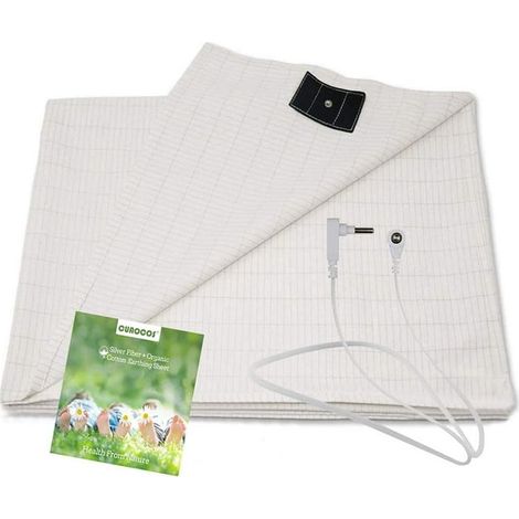 Drap de Mise à la Terre pour Lit Double, Tapis Conducteur Anti-Ondes, Protection de 153 x 203 cm, Tissu de Mise à la Terre (1/5)