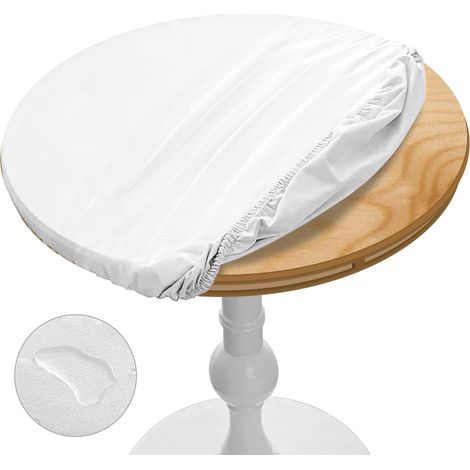 Film de protection de table rond transparent en plastique TPU transparent film de protection de table avec bande élastique design pour cuisine 120 cm (1/4)