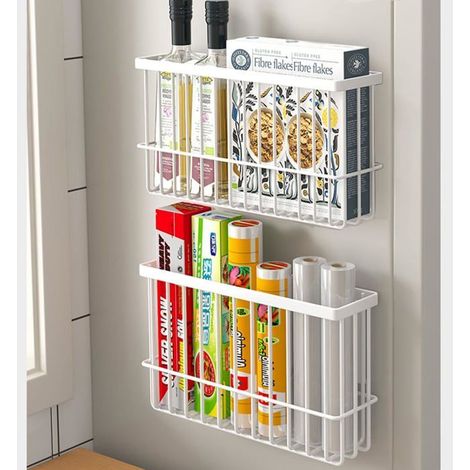 BelleRise - Boîtes de rangement pour portes de placards de cuisine, boîtes de rangement murales (blanches) (1/5)