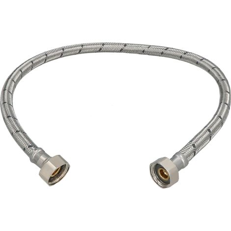 KOTARBAU® Flexible Robinet 1/2"x1/2" - Tuyau Robinet 60cm - Acier Inoxydable - Rallonge Robinet Cuisine Flexible - Tuyau Robinet Cuisine Flexible - Tuyau Flexible Plomberie - Argent (1/4)