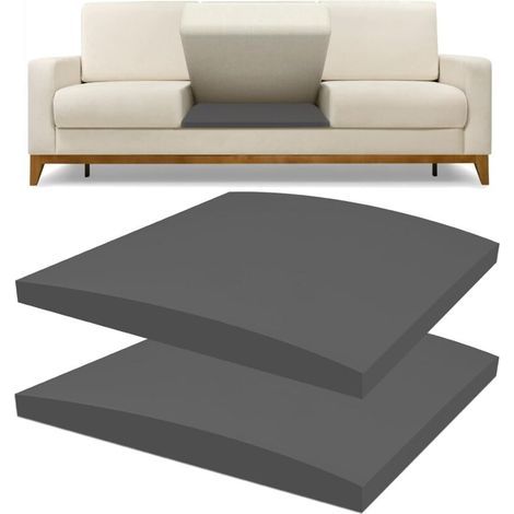 Lot de 2 coussins de canapé en mousse haute densité (50 x 50 cm) – Protection de canapé avec design incurvé – Convient aux chaises, fauteuils inclinables et canapés (1/5)