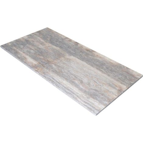 Carrelage Travertin Gris Silver 1er choix Brossé - 80,4x40,6x1,2 cm (1/5)