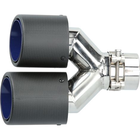 Embout d'échappement universel en fibre de carbone mate, double sortie en forme de Y, pour échappement droit de 58 à 60 mm (1/5)
