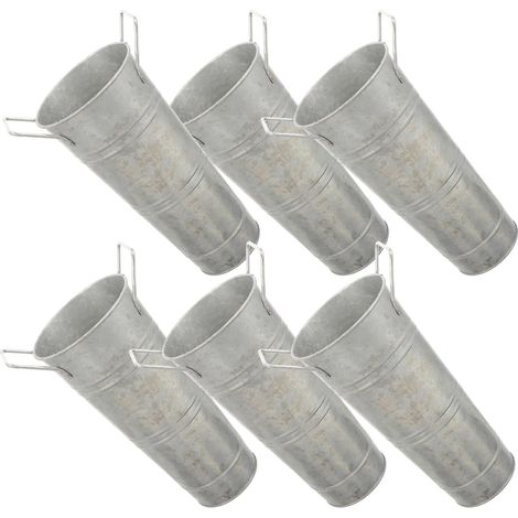 Lot de 6 Seaux à Fleurs en Fer Galvanisé de 25 Cm avec Poignées Métalliques – Jardinières Rustiques pour Décoration Intérieure et Extérieure – Vase Vintage Métallique pour Mariage (1/5)