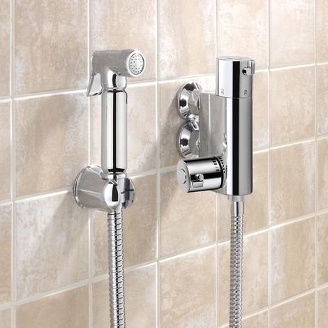 Eva Chrome Bidet Douche & Mini Thermostatic Bar Valve Spray Kit Muslim Shataff (1/5)