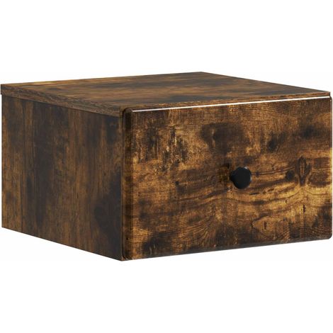 Wall-Mounted Bedside Cabinet Smoked Oak 34.5 x 33 x 20 cm vidaXL