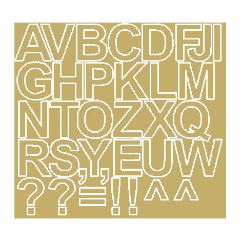 Letras autoadhesivas de 4 cm, pegatinas de lámina dorada mate. (1/2)