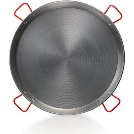 FPLUS paellera pulida  90cm. 50racio 4 asas , Paellas de alta calidad. El acero conduce el calor rápida y uniformemente. Con su espesor es muy rígida y resistente. Pulidas manualme