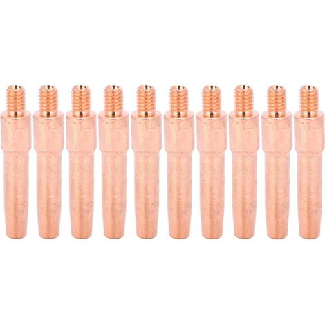 Conseils de contact de soudage, 10pcs L45 MIG conseils de contact de torche de soudage, buse conductrice en cuivre rouge pour machine de soudage de pistolet de soudage