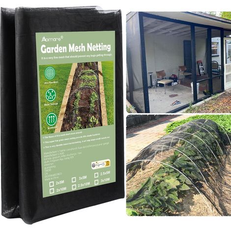 Filet de jardin extra épais de 3 m x 6 m pour terrasse, filet anti-oiseaux nano-composite pour légumes, plantes, fruits, fleurs, terrasses, balcons, taux d'ombrage de 30 %, noir (1/5)