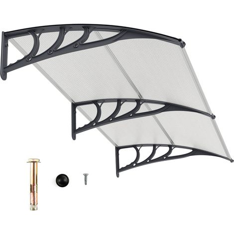 Pensilina per porta 199x99 cm, alluminio, resistente alle intemperie (1/5)