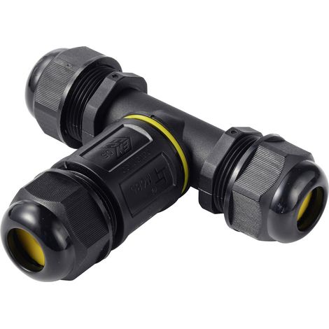TRU COMPONENTS T-Abzweig-Kabelverbinder IP68 wasserdicht, 3 Eingänge, Schraubkontakt 5polig, 0,5 - 4 (1/5)