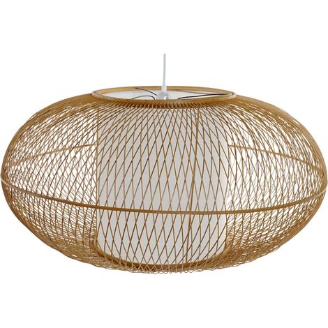 Suspension bambou élégant pour ambiance zen - Blanc naturel bambou (1/5)