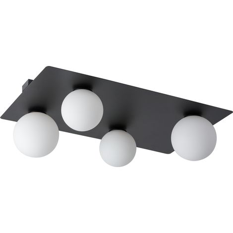 Plafonnier noir rectangulaire 4 globes G9 Argon Sigma (1/2)