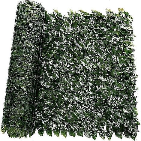Rouleau de haie artificielle décorative en lierre vert, 1 m x 0,5 m, haie de protection contre les UV, clôture de jardin paysager, vert résistant aux UV et à la décoloration. (1/5)