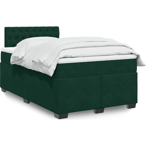 Boxspringbett mit Matratze Dunkelgrün 120x200 cm Samt (1/5)
