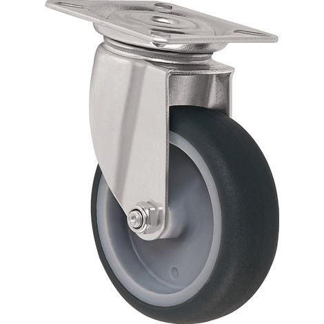 Roulette pivotante D.50mm grise Ch.50kg avec platine TW