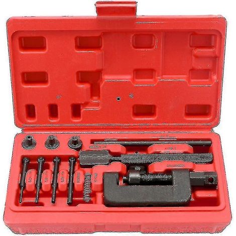 Kit universel pour riveter les chaînes de motos et de vélos, avec mallette de transport, pour l'entretien et la réparation des transmissions.-AquaForge (1/5)