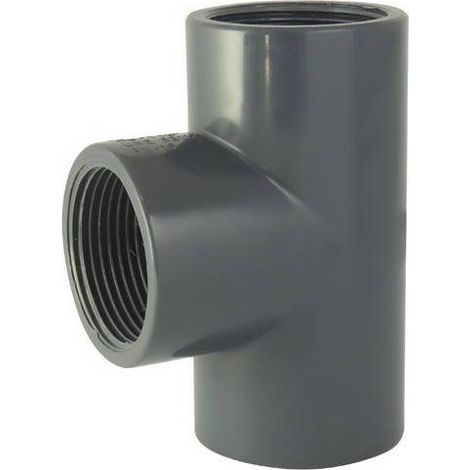 Té égal 90° Femelle / Femelle / Femelle à visser en PVC 1''1/4 (1/2)