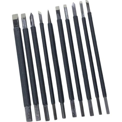 10pcs Outils de Gravure sur Pierre en Acier Tungstène, Tranchants et Faciles à Contrôler, pour Sculpture Manuelle Artisanat Décoratif - (1/5)