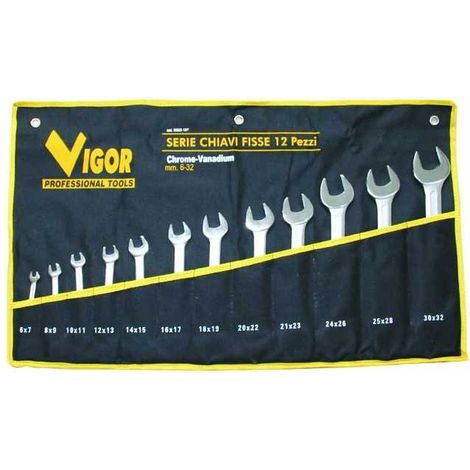 Serie de Llaves Fijas Vigor Crv-Din3110, 12 piezas