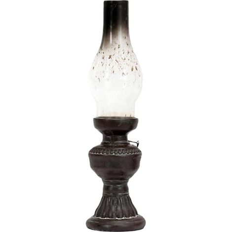 Lampe à Pétrole Vintage en Résine Noire Abat-Jour Détachable, Facile à Utiliser, Décoration Rétro pour Salon et Éclairage d'urgence (1/5)