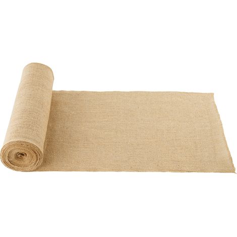 VEVOR Rouleau Toile de Jute, 355 mm x 9,1 m, Chemin de Table Toile de Jute Naturelle Haute Densite 50 x 50, Ruban pour Decoration, Artisanat, Mariage, Jardinage, Couverture Hivernale Plantes, Arbres