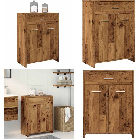 vidaXL Badschrank Altholz-Optik 60x33x80 cm Holzwerkstoff (1/5)