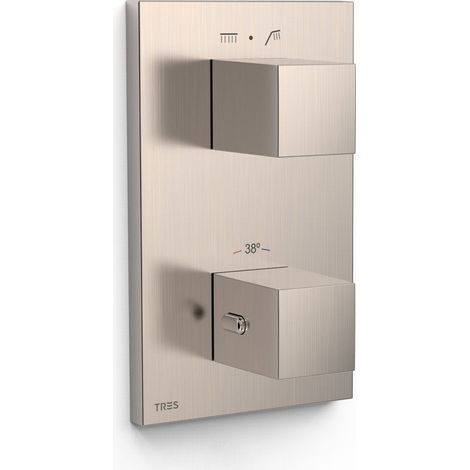 TRES 00625001AC THERM-BOX Pieza Vista para Caja Empotrada de 2 Vías Color Acero - ref: 00625001AC