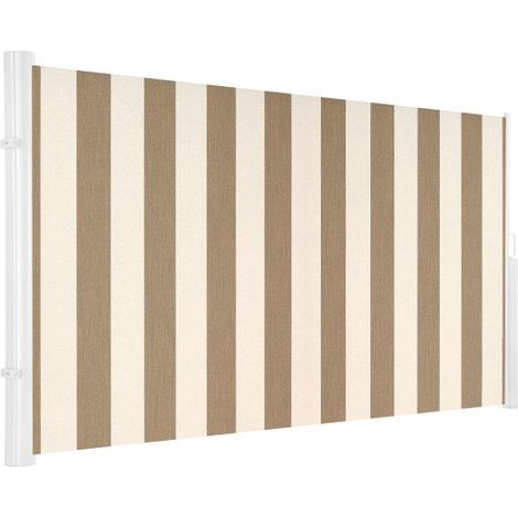 STORE DE TERRASSE LATERAL RETRACTABLE STRUCTURE GRISE 3 X 1,6 TOILE DICKSON® CREME-BRUYERE (1/5)