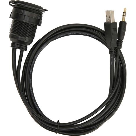 Câble d'extension USB et audio 3,5 mm pour autoradio et motocyclette (1/5)