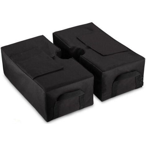 2pcs Sac de Poids de Base pour Parasol, 45,7 cm Sac de Sable pour Parasol, Jardin, Patio, Extérieur ,Installation Facile (Noir) (1/4)