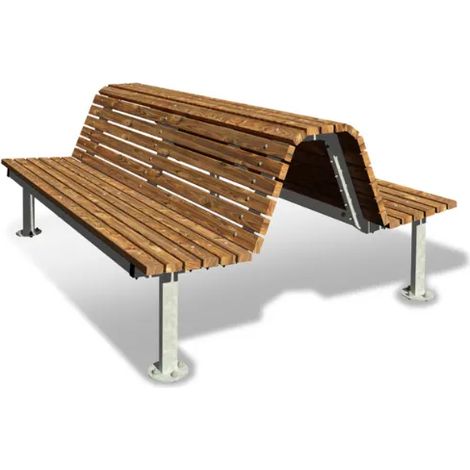 Panca Comfort 24 legno metallo moduli componibili 360x200x85h Giochipark - Due sedute