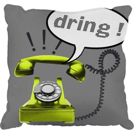 Coussin Déco "Phone" 40x40cm Gris
