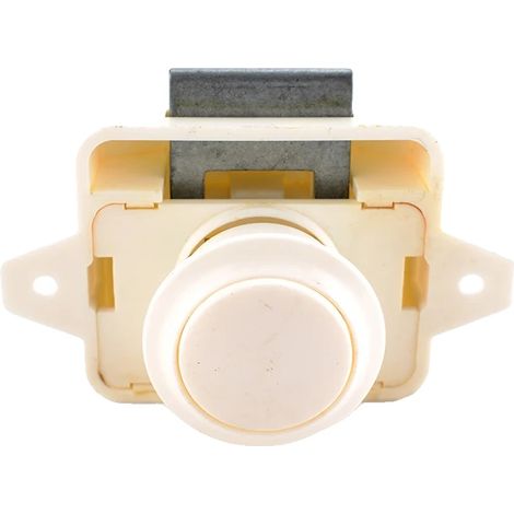 Verrou à poussoir, taille 26 mm, construction en plastique durable, BLANC (1/2)