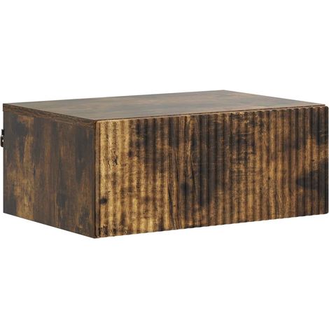 Wall-Mounted Bedside Cabinet Smoked Oak 49 x 34.5 x 20 cm vidaXL